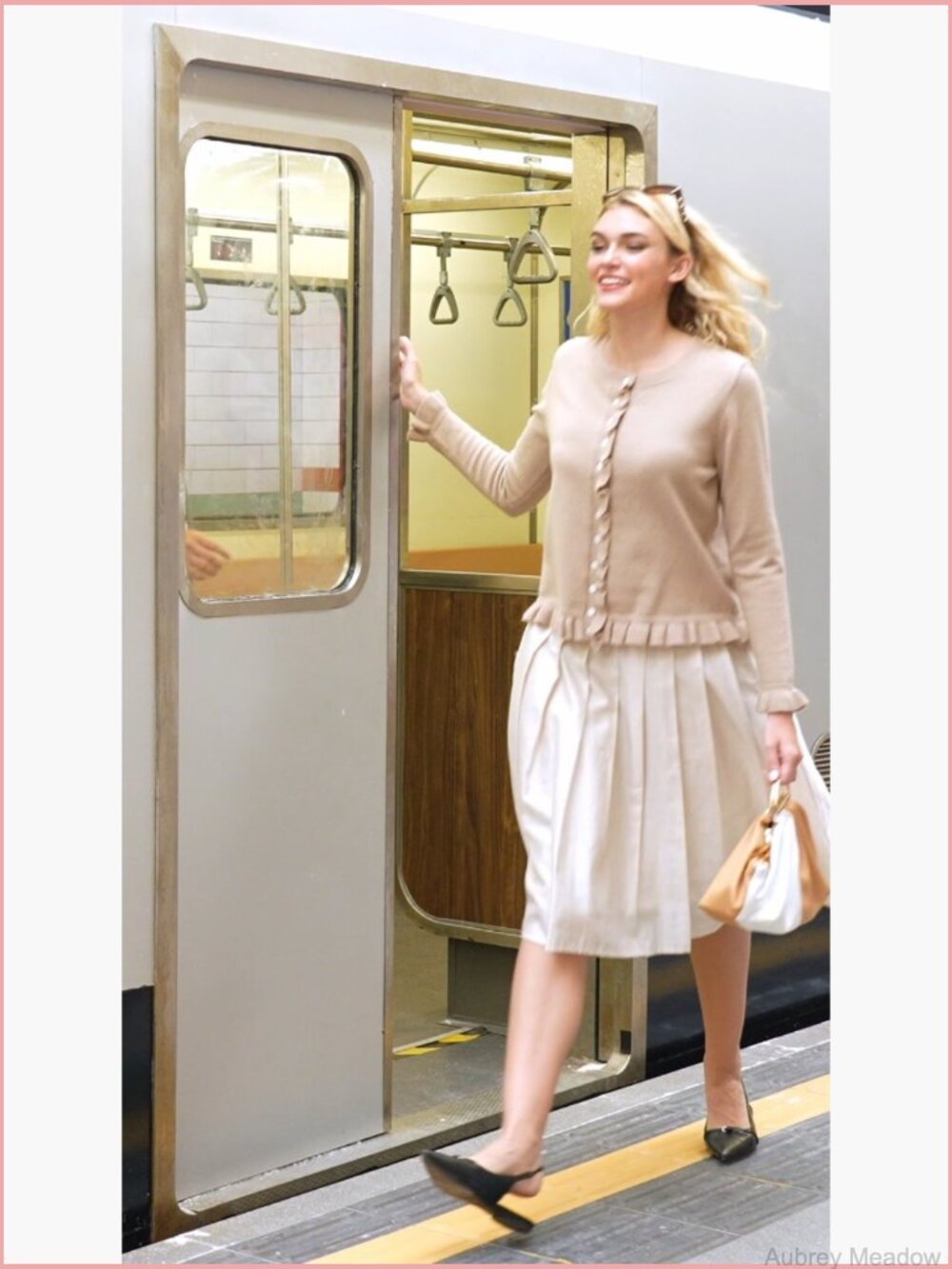 Ruffle Cardigan Sweater Button Up Crew Neck Long Sleeve Cropped Cute Knit Top - Picture 7 of 7